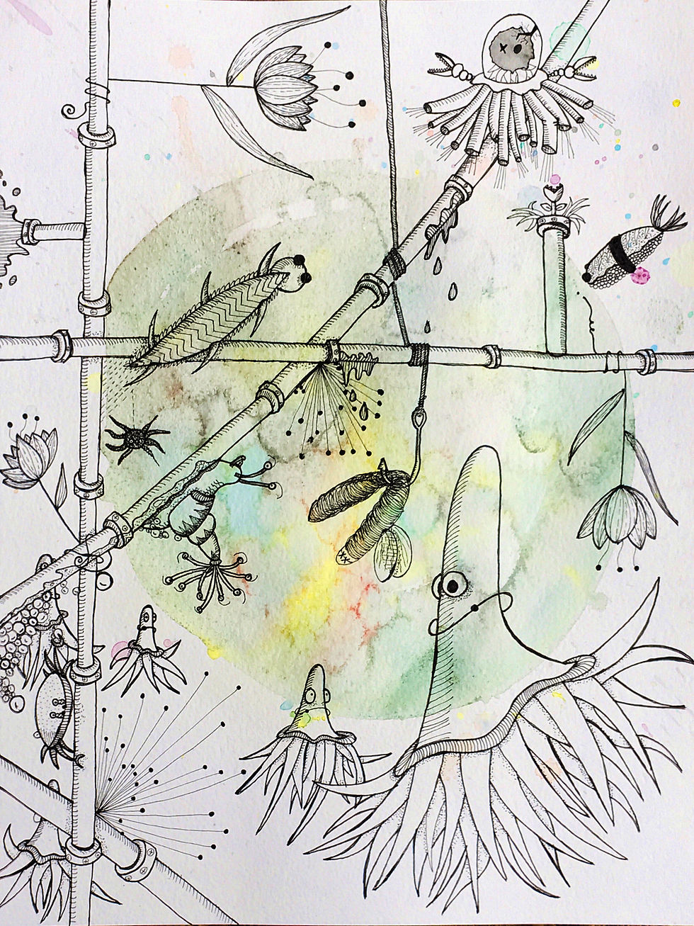 Naïve Octopus pUPus - 1st LM crypto drawing Based on AI generative Story (Original Work)