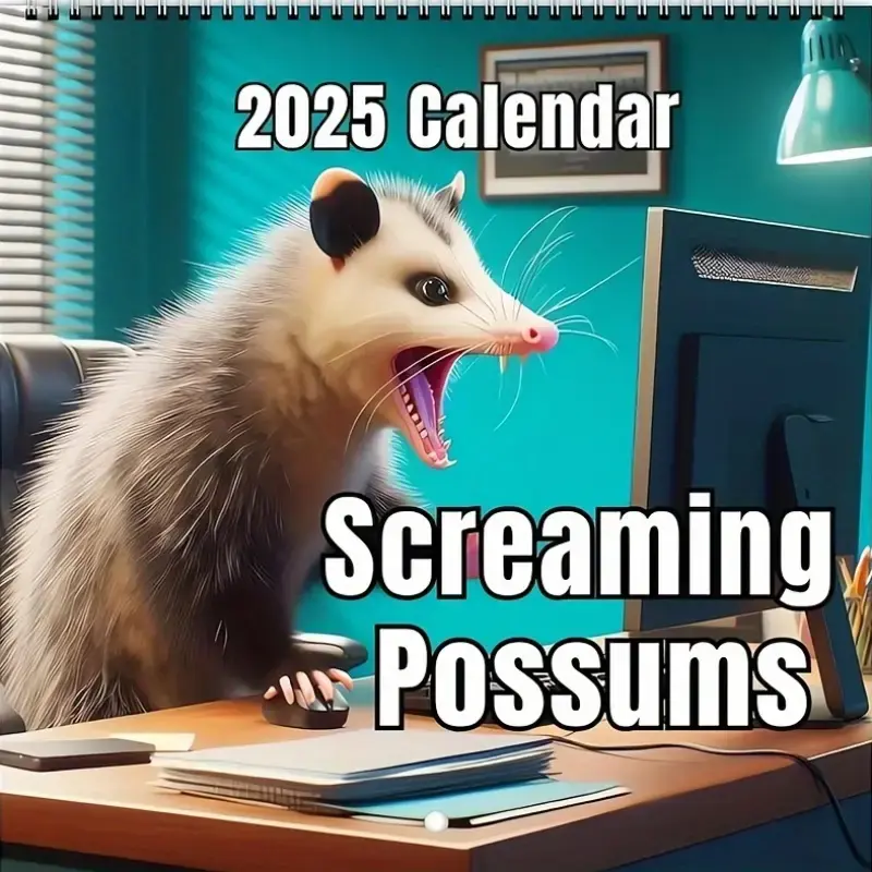 'Screaming' Opossum 2025 Calendar 8.5x8.5