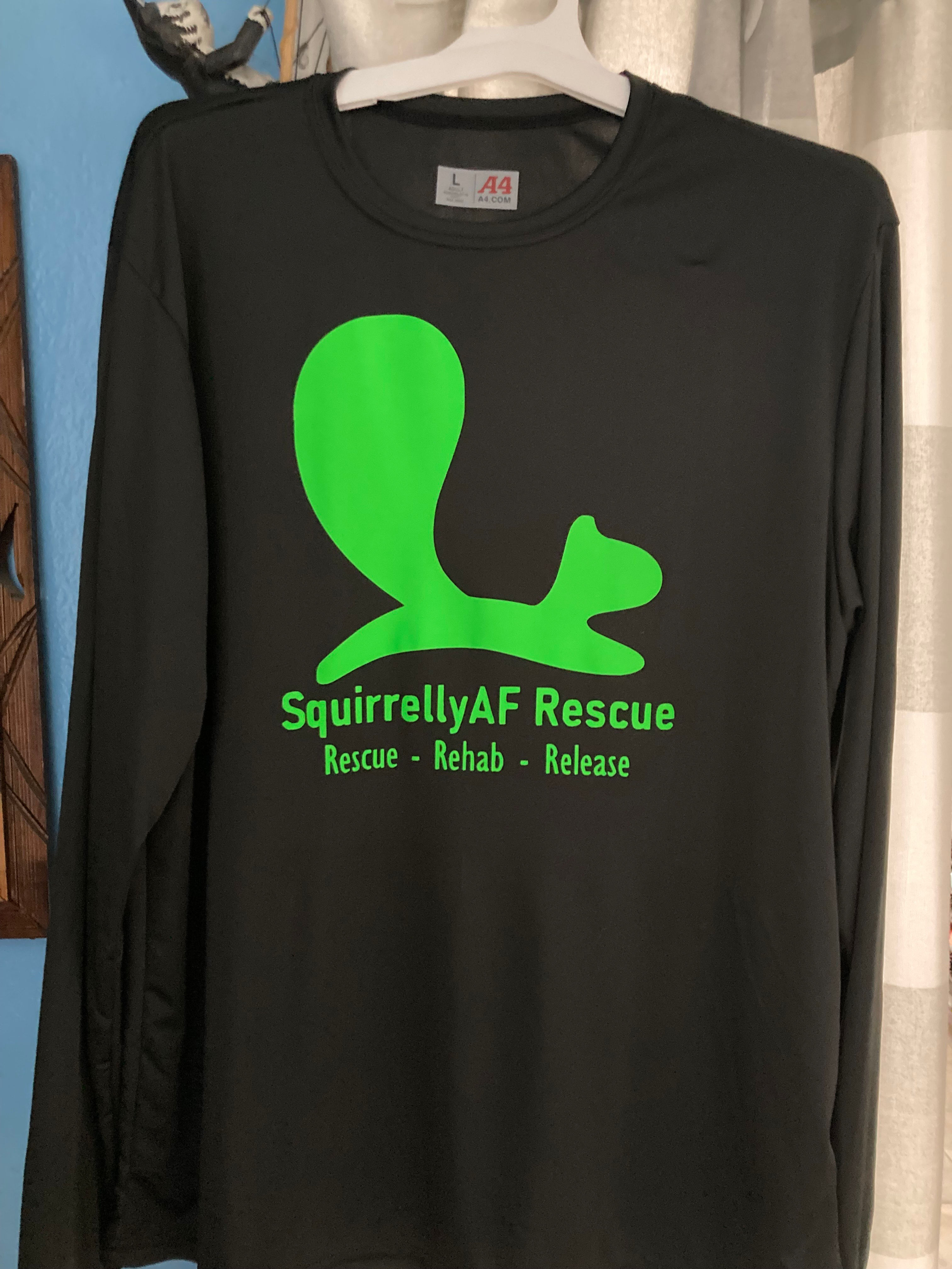 'Fat Tail' Logo Black / Green Long Sleeve Shirts