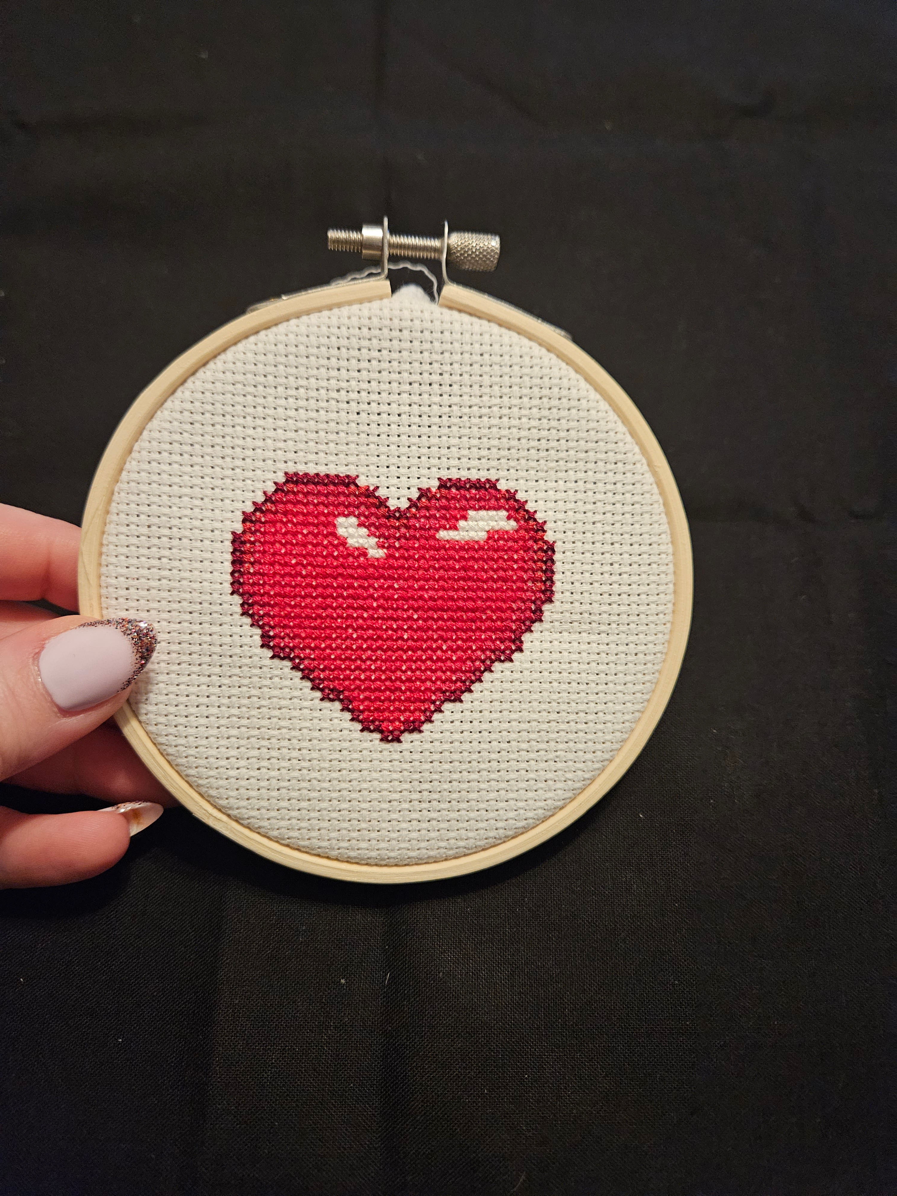 Beginner cross stitch kit heart