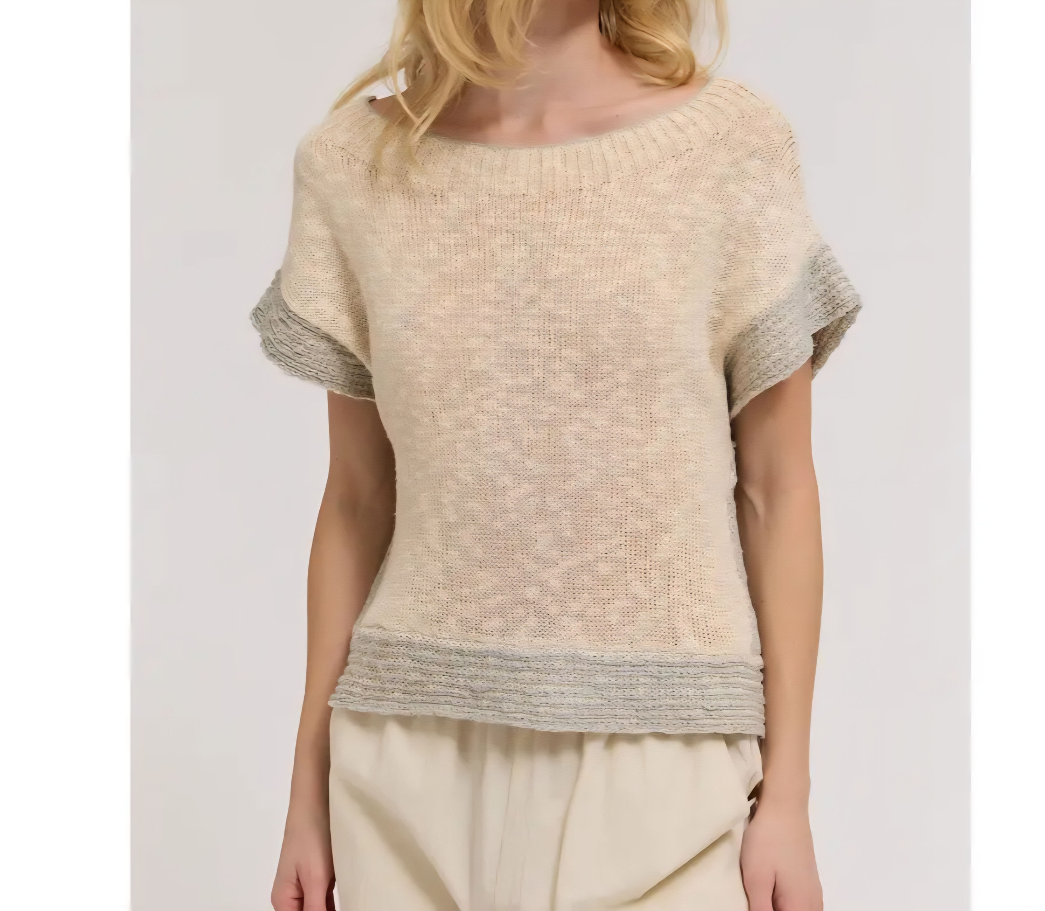 Drop Shoulder Overlap Side Seam Knit Top