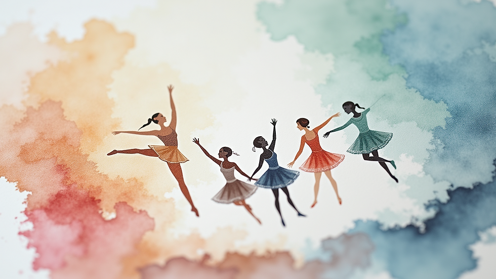 Watercolor Greeting Cards Inspired by Dance Movements