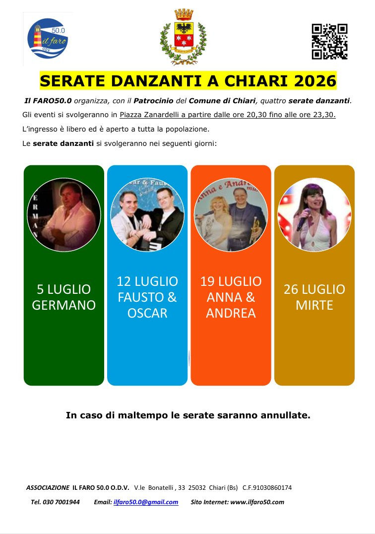 Serate danzanti 2026