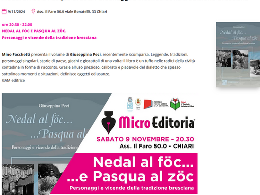 Sabato 9 Novembre Mino Facchetti presenta il volume di Giuseppina Peci