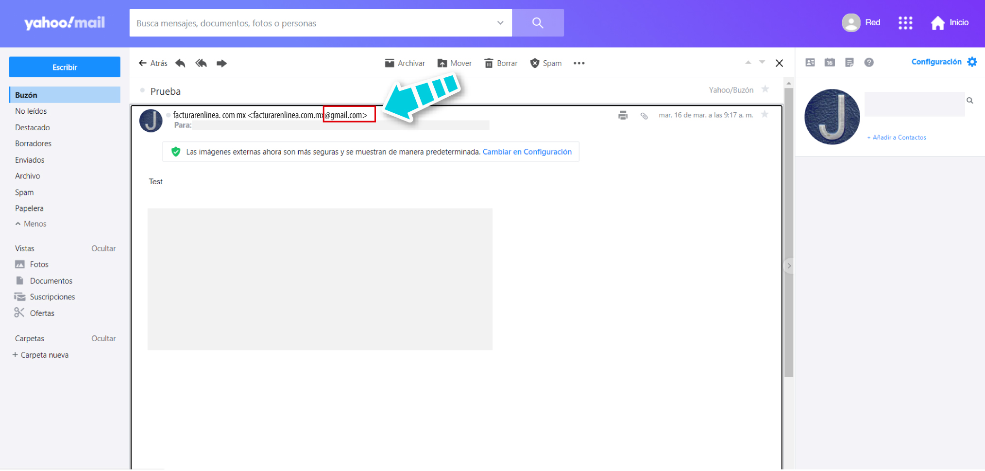 Ejemplo de verificación del remitente