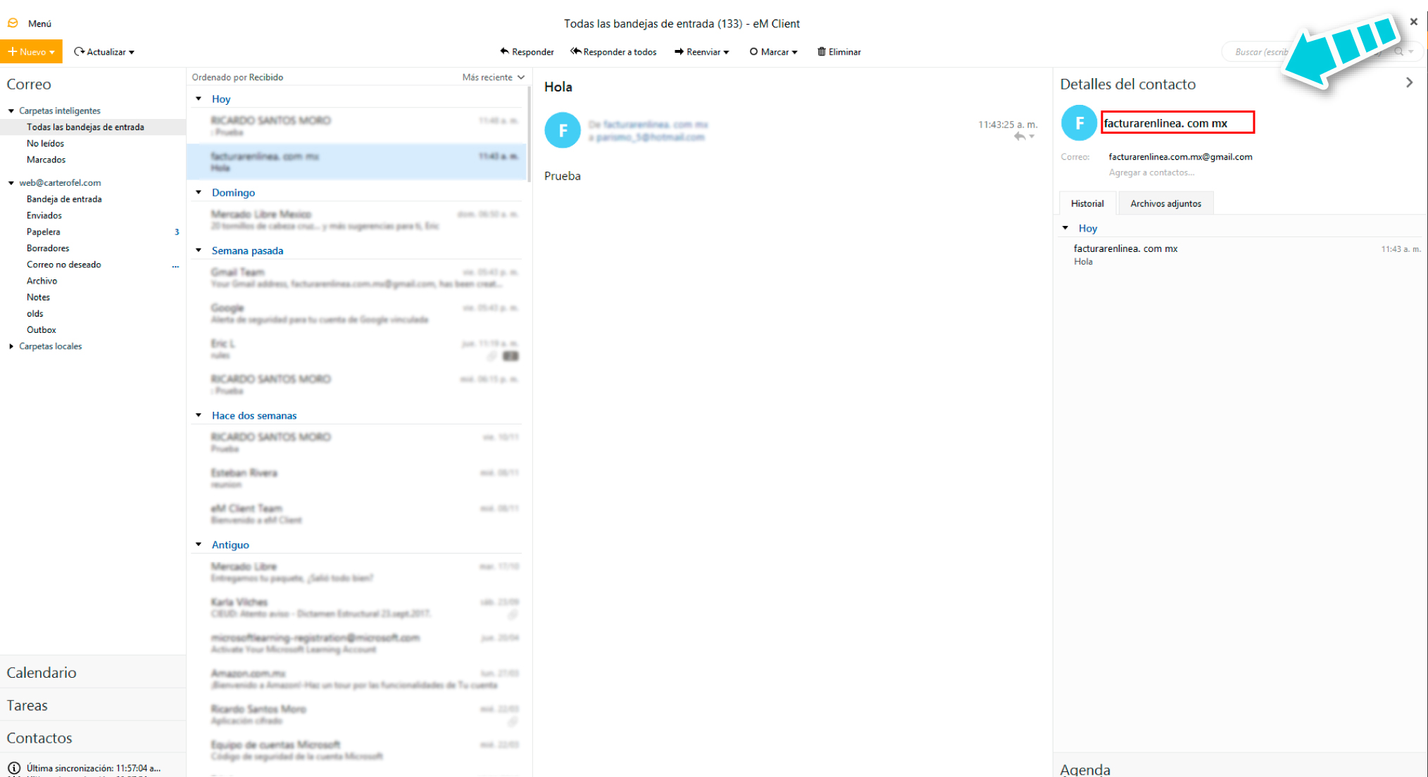 Ejemplo de verificación del remitente