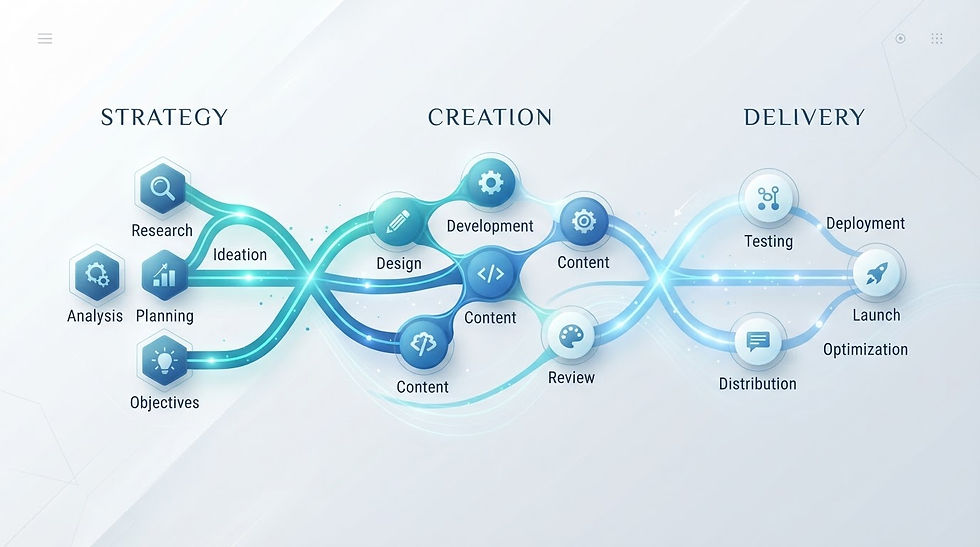 What is the process that takes your content from a blank page to a live URL? If you're not tracking the steps of this process, then you're going to be in trouble if it goes wrong. You can't find out where it's gone wrong if you don't know where the drafts are going.