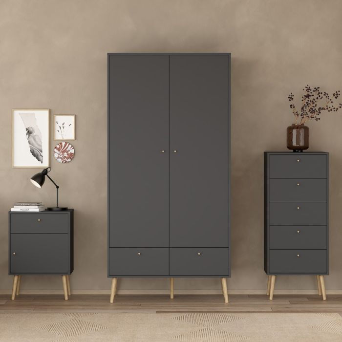 Cumbria Chest 5 Drawers Dark Grey 5