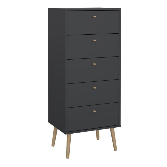 Cumbria Chest 5 Drawers Dark Grey 2