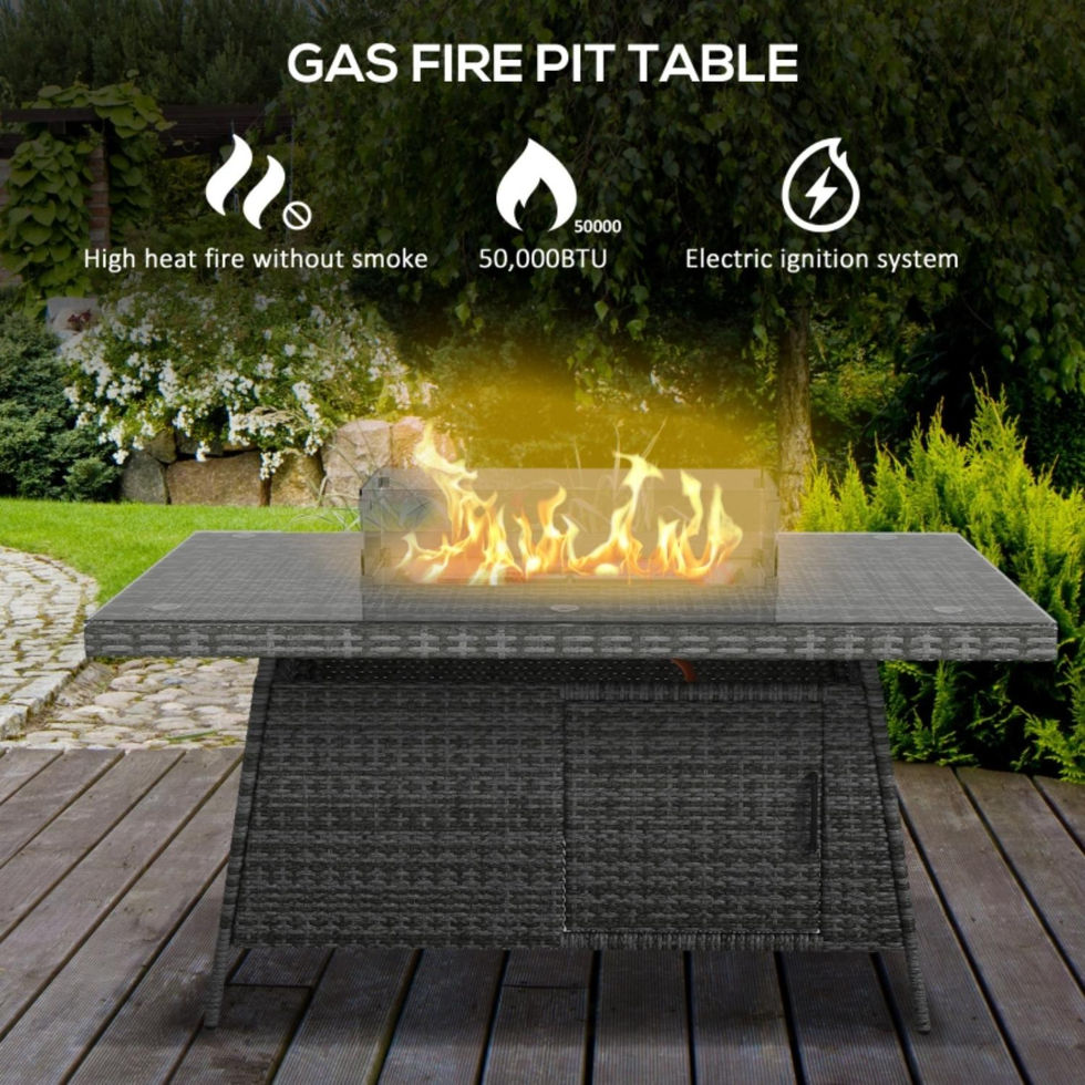 Corfu 7 Piece Firepit Table Set h
