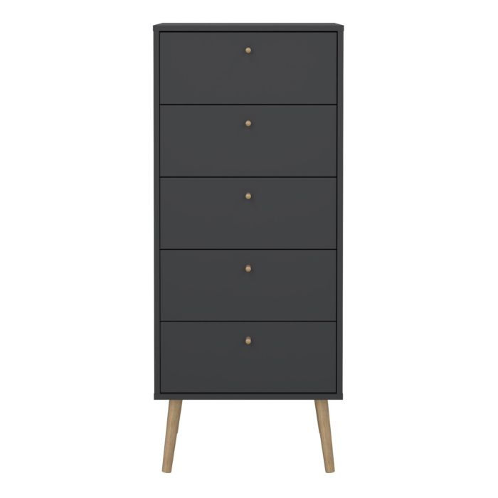 Cumbria Chest 5 Drawers Dark Grey 3