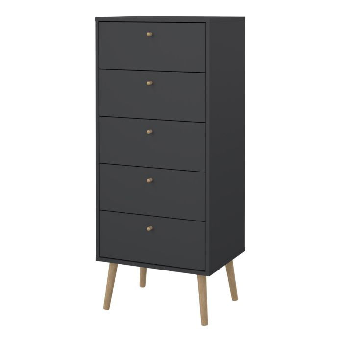 Cumbria Chest 5 Drawers Dark Grey 4