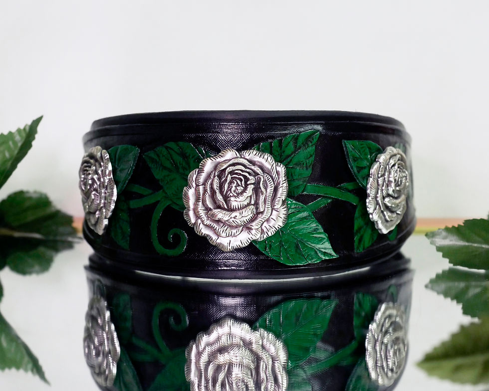 Miniatura: Collar Martingala Concho Rosa en plata