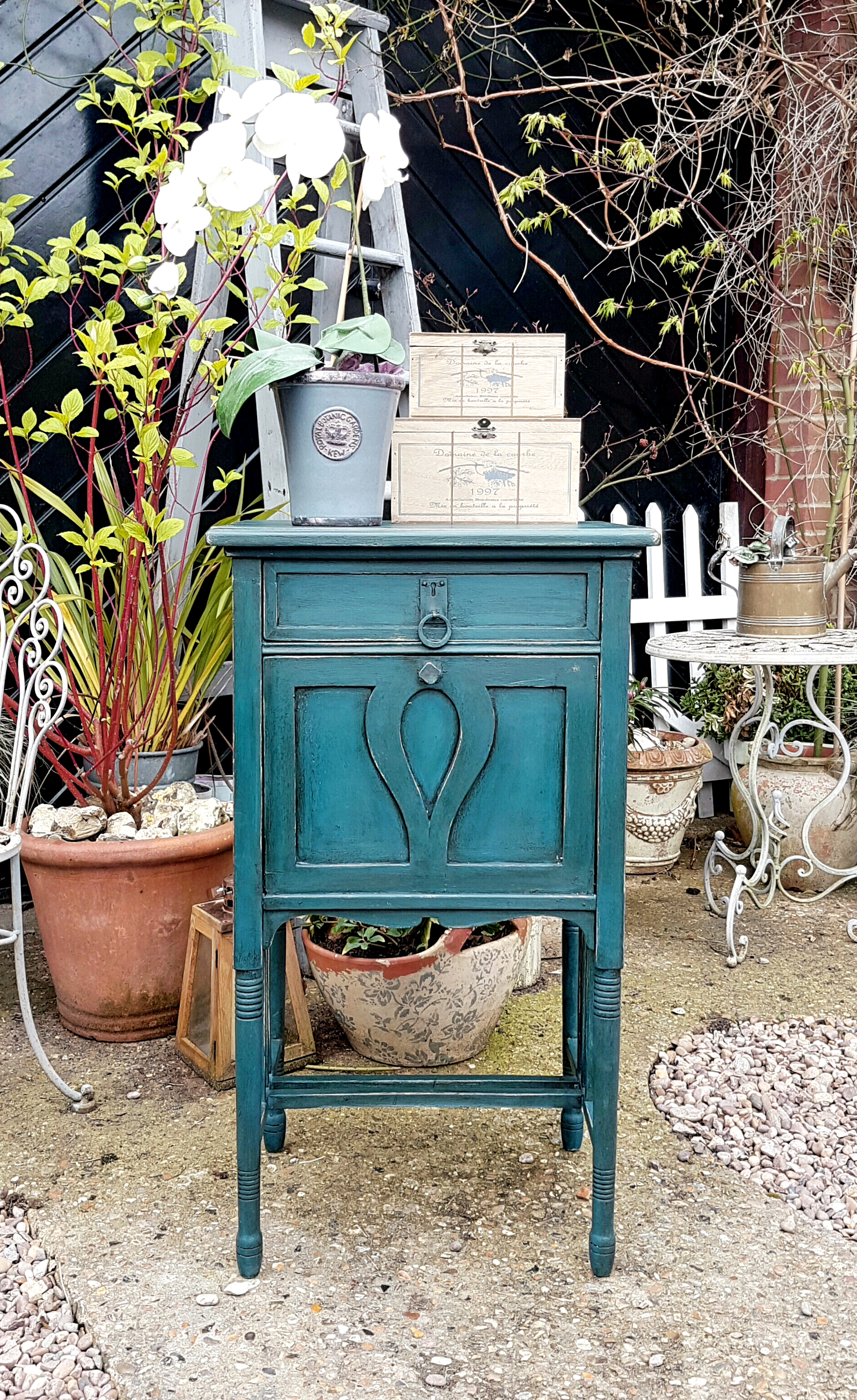 The Vintaged Blue Pot Cupboard