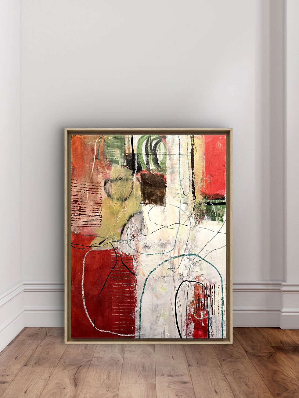 Thumbnail: abstract painting red green white