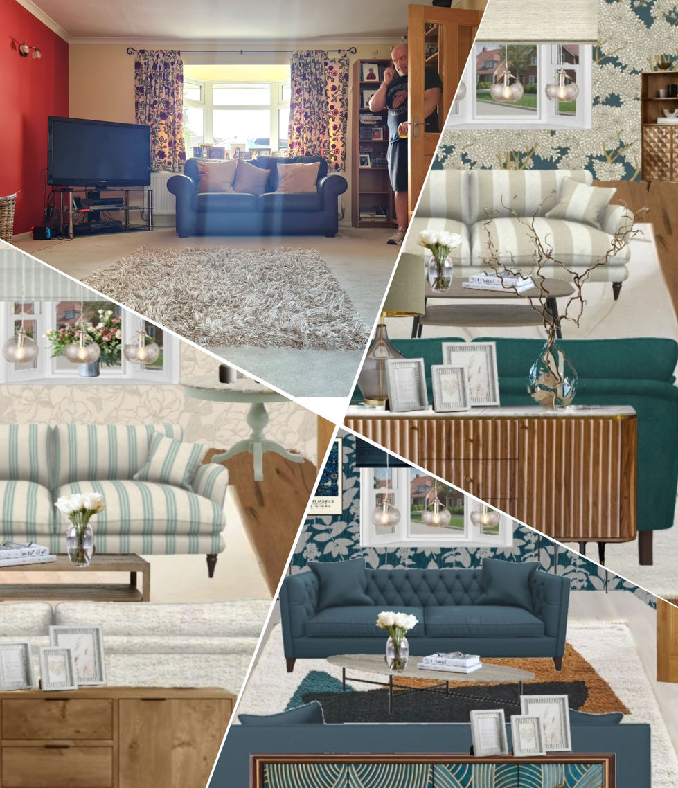Three different living room designs