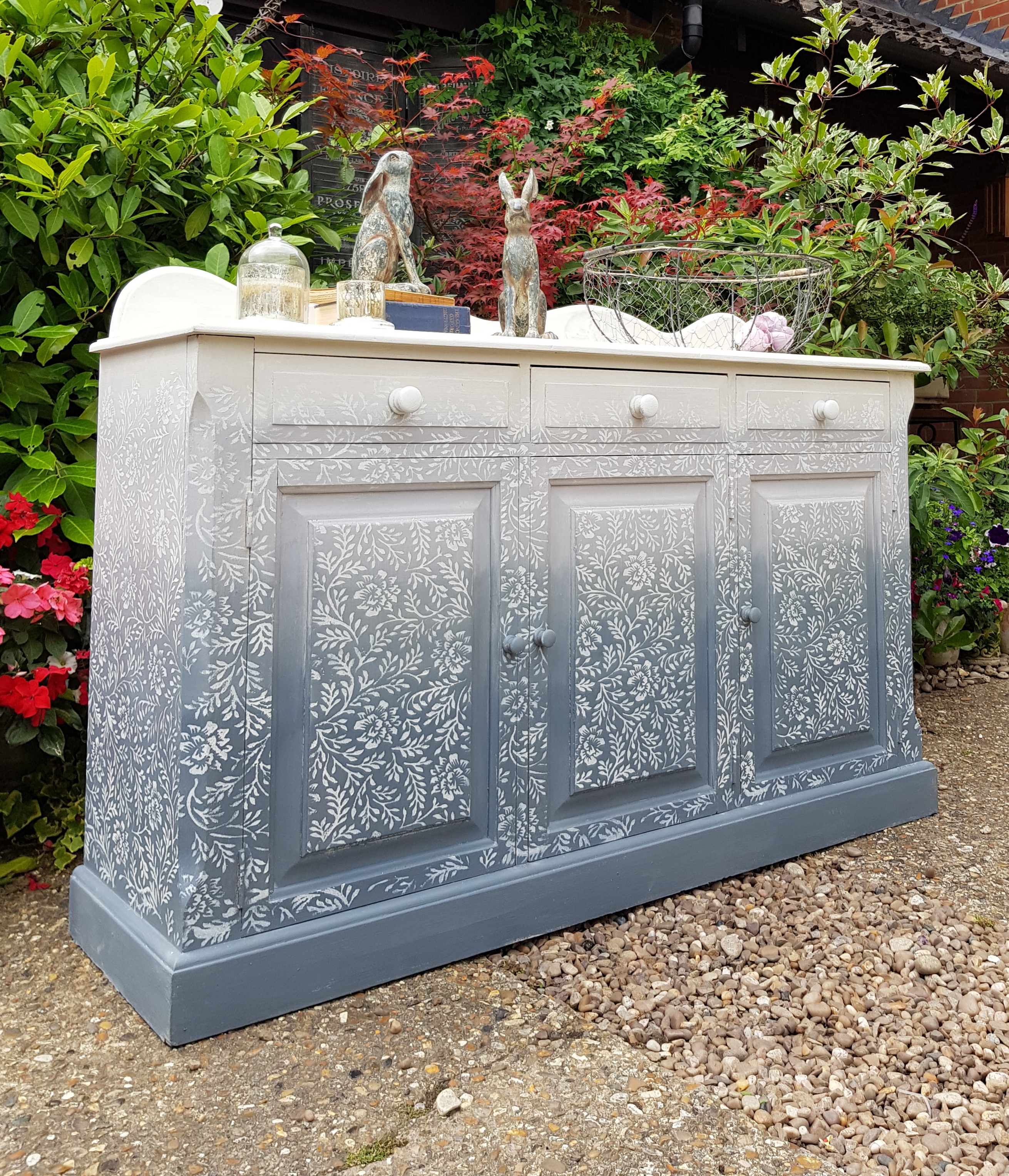 THE OMBRE BLUE TO WHITE SIDEBOARD