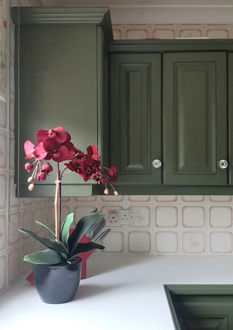 Dark green painted kitchen