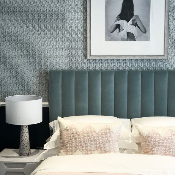 Modern Blue Bedroom Interior Design, Bath, Bristol, Somerset, Online, UK