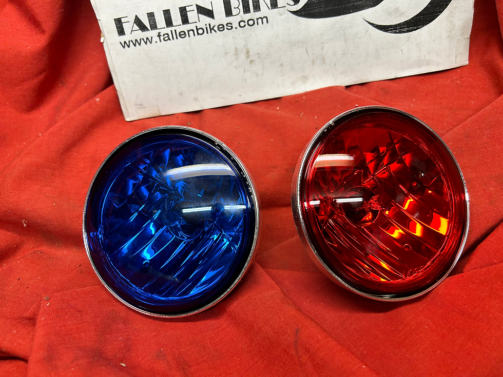 Thumbnail: Harley Davidson Touring Police Blue Red SpotLights Passing Lamps With Bulbs