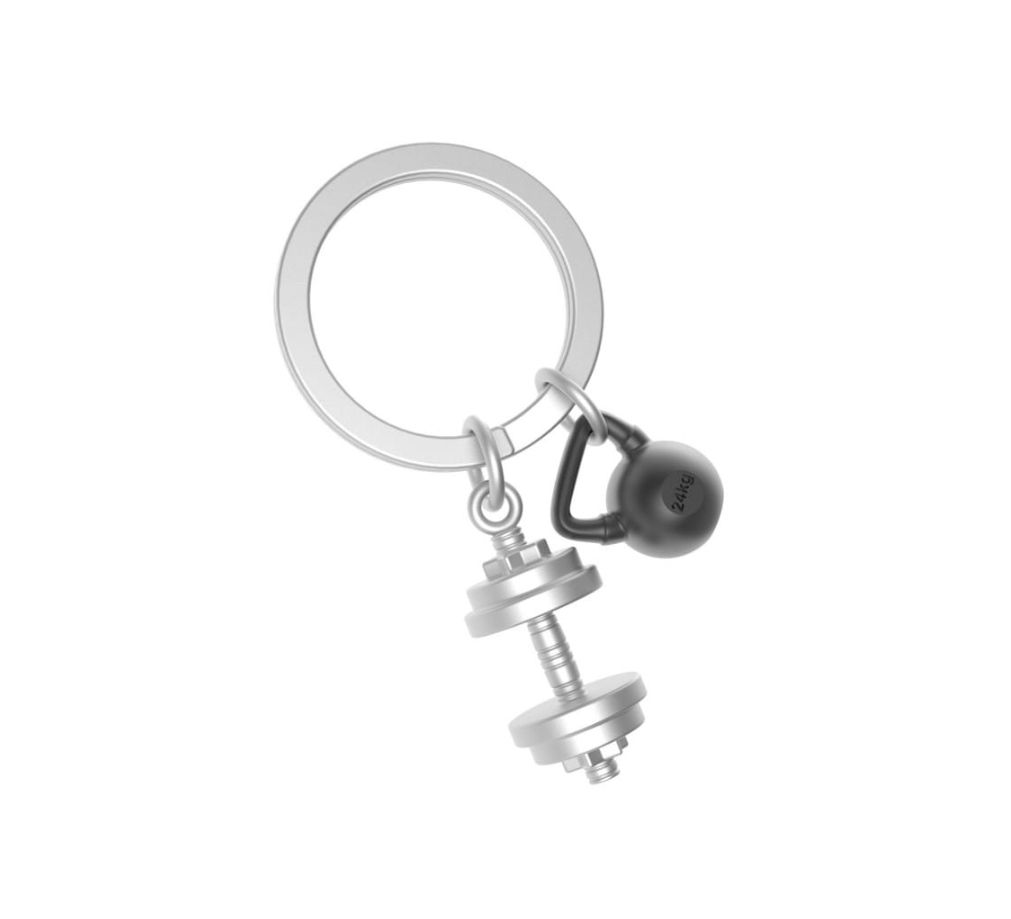 Dumbbell & Weights Gym Keyring