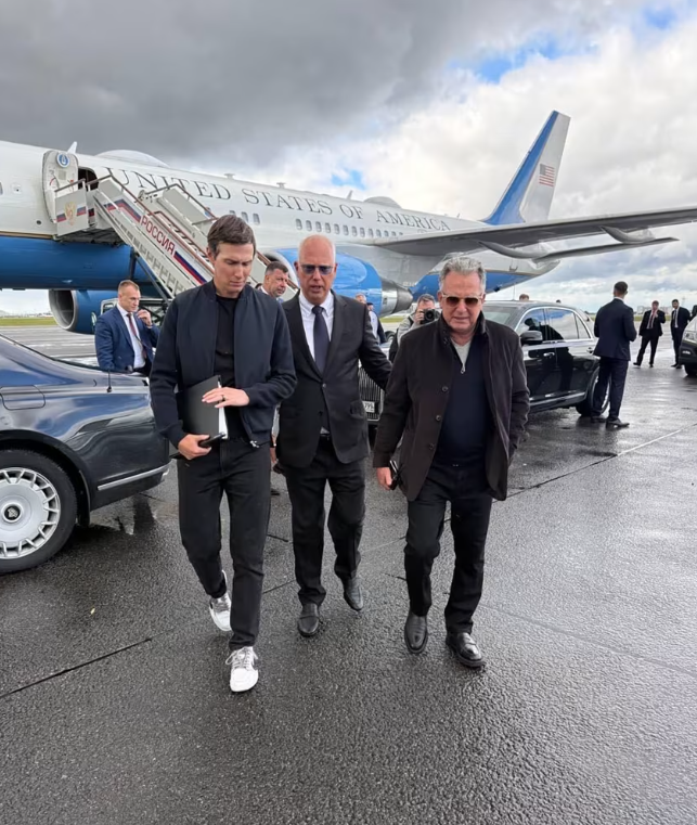 STEVE WITKOFF, JARED KUSHNER HEAD TO RUSSIA FOR UKRAINE PEACE TALKS | KIRILL DMITRIEV (CENTER), JARED KUSHNER (LEFT), AND STEVE WITKOFF (RIGHT) MOSCOW, RUSSIA, ON SATURDAY, SEPTEMBER 5.  PHOTO BY CNN
