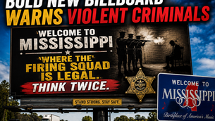 BOLD NEW BILLBOARD WARNS VIOLENT CRIMINALS: “WELCOME TO MISSISSIPPI WHERE THE FIRING SQUAD IS LEGAL. THINK TWICE” | WRITTEN BY LUCRETIA HUGHES