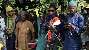 NIGERIAN KIDNAPPINGS RESULT IN KILLING OF 38 | Criminal bandit gang in Birnin Magaji, Zamfara State. (Photo courtesy of Dr. Murtala Rufa’i)