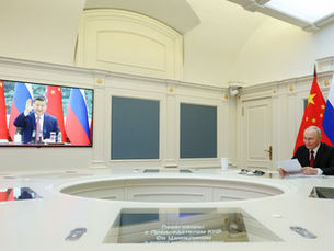 PRESIDENT VLADIMIR PUTIN PRESIDENT XI JINPING VIDEOCONFERENCE MEETING