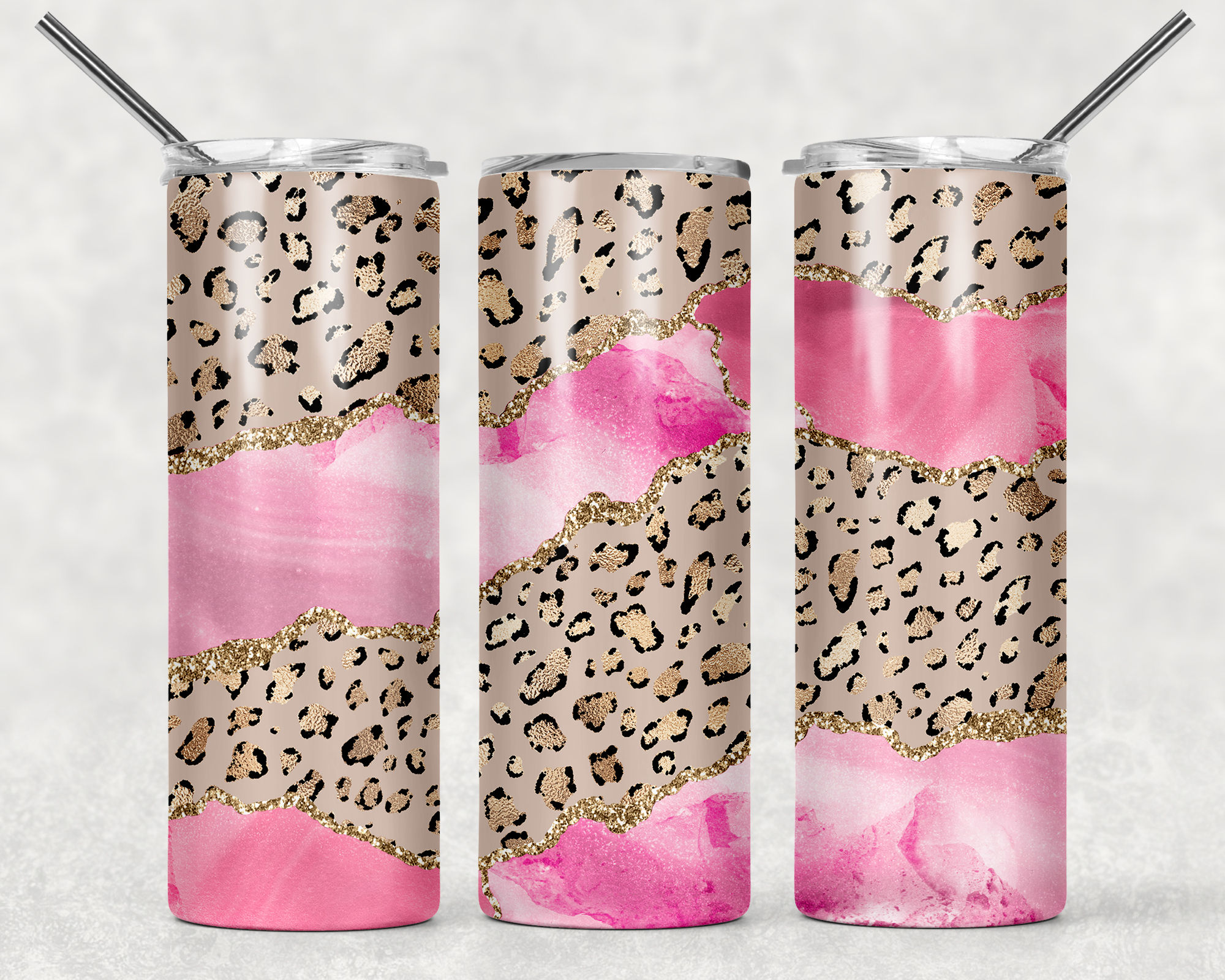 Pink Marble River Tumbler