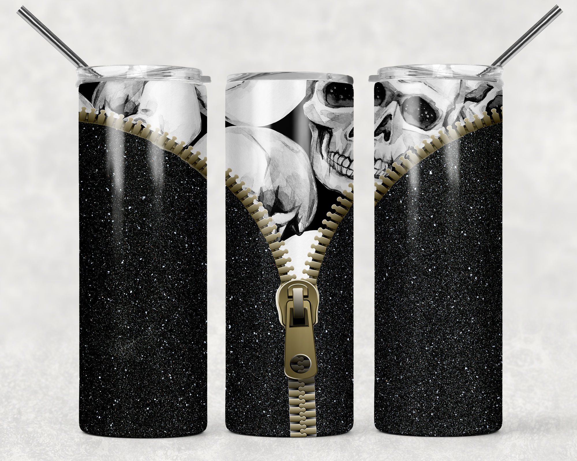 Unzip Skulls Tumbler