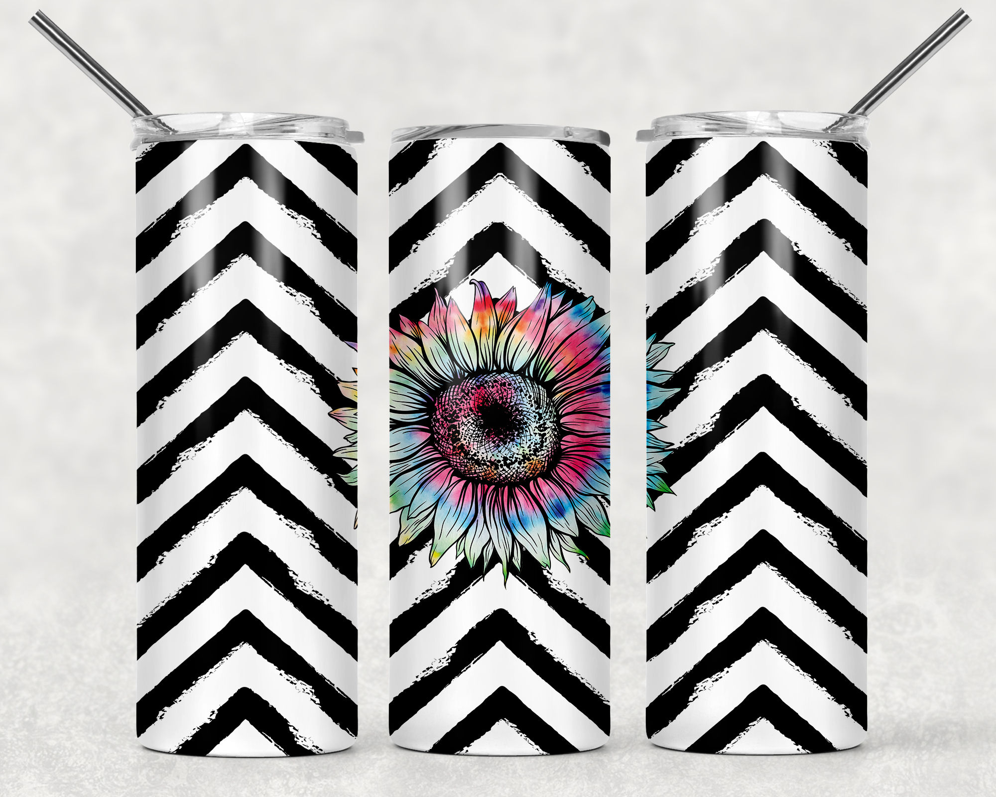 Chevron Flower Tumbler