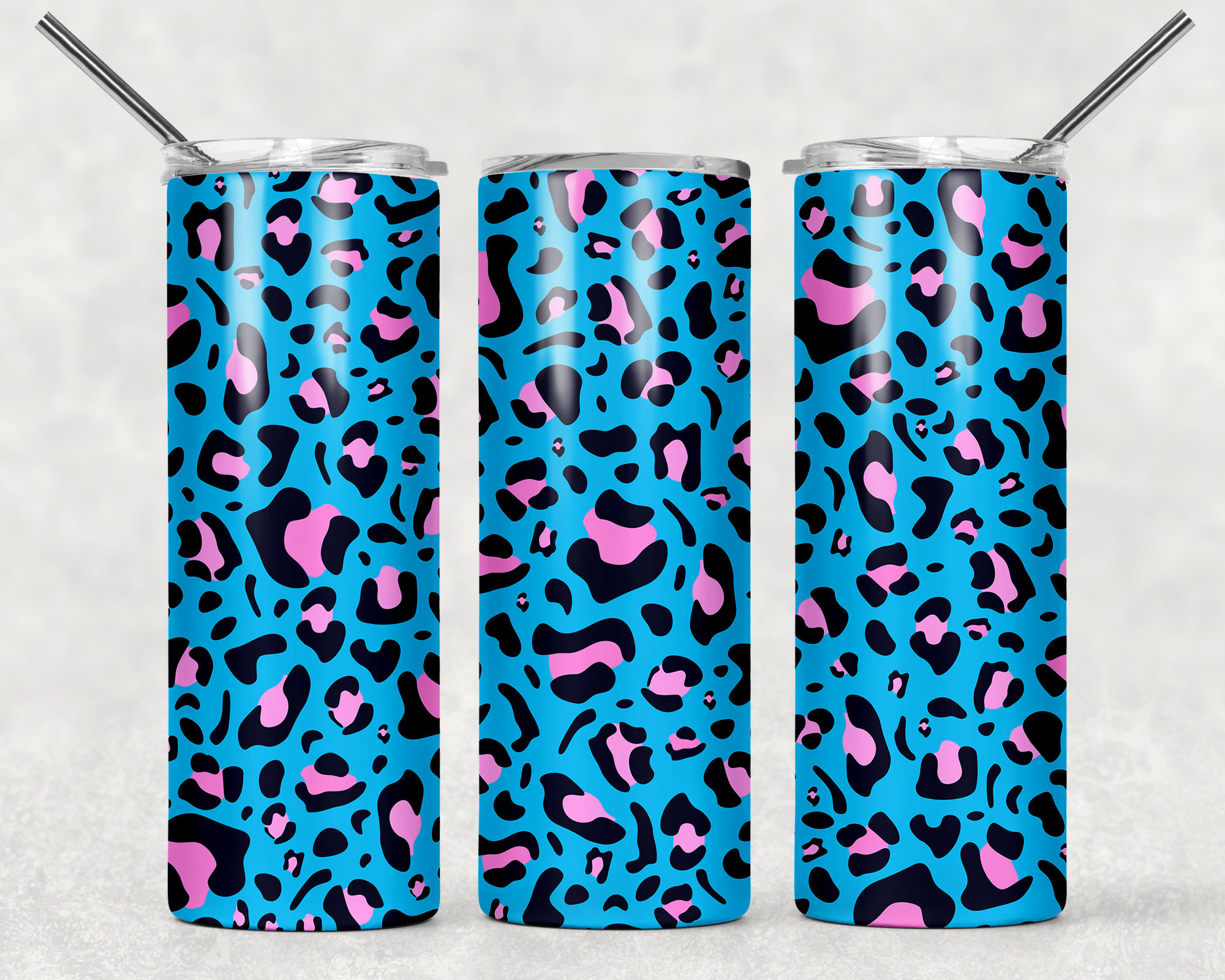 Hot Pink and Blue Leopard