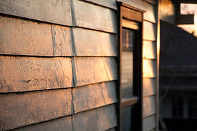 beveled cedar siding in the sunset