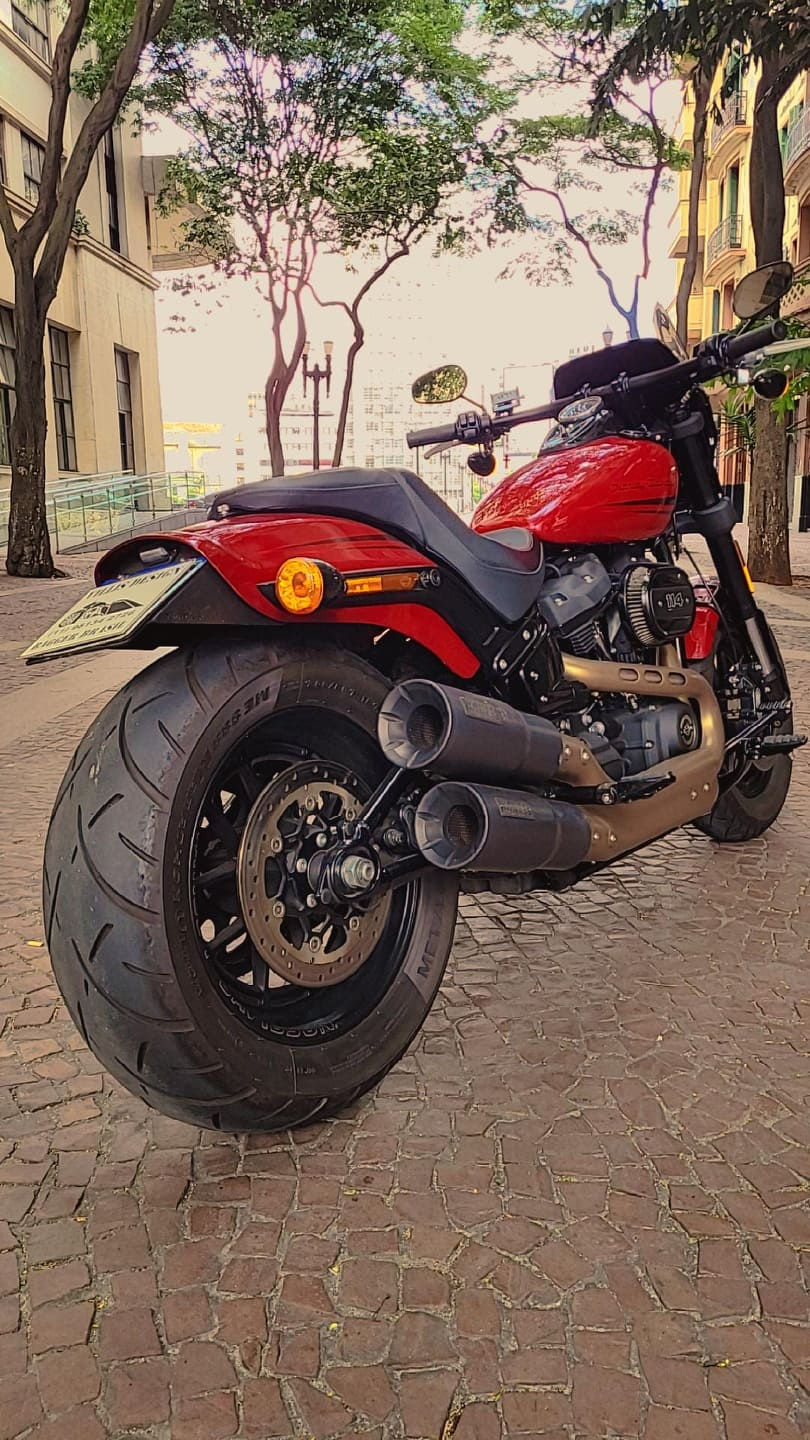 Miniatura: Suporte de placa Fat Bob Rabeta extensão do Paralama  Harley Davidson