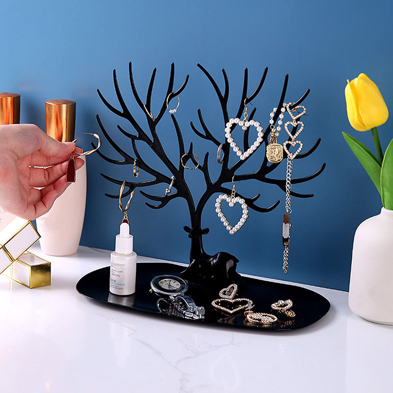 Thumbnail: Jewelry Display Stand Tray Tree Storage Racks Earrings Necklaces Rings Jewelry B