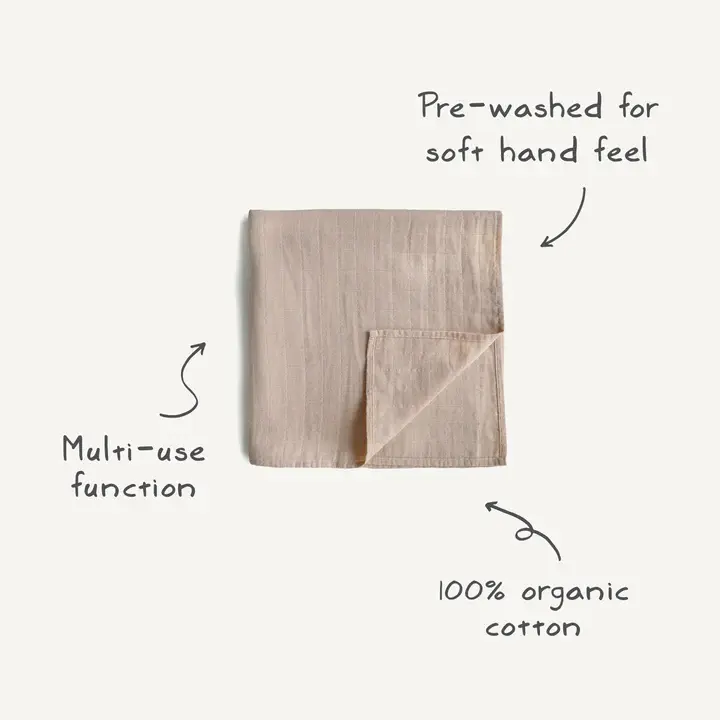 Thumbnail: Organic cotton muslin swaddle blanket