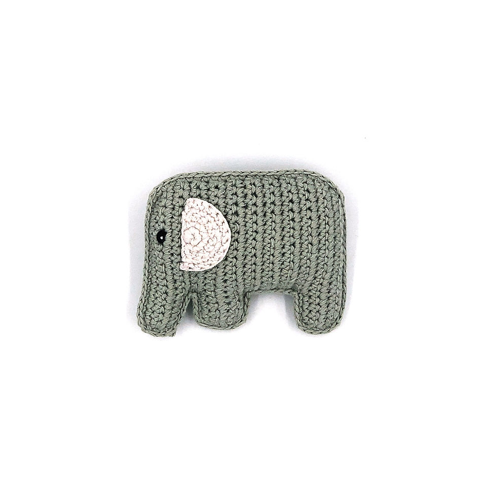 Pebble Child elephant baby rattle toy from seb and i
