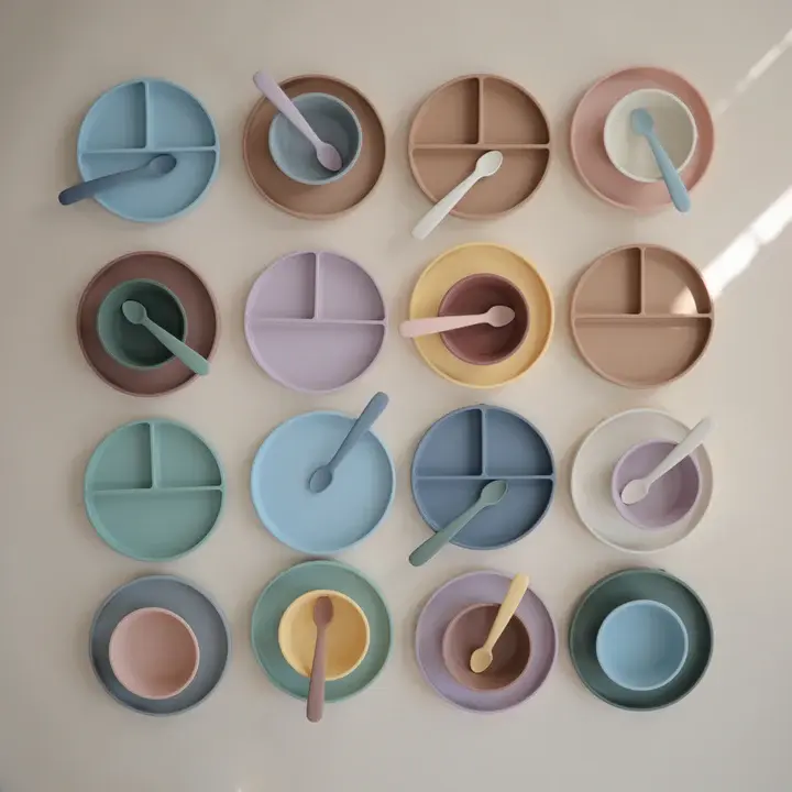 Mushie silicone plate at Seb and I