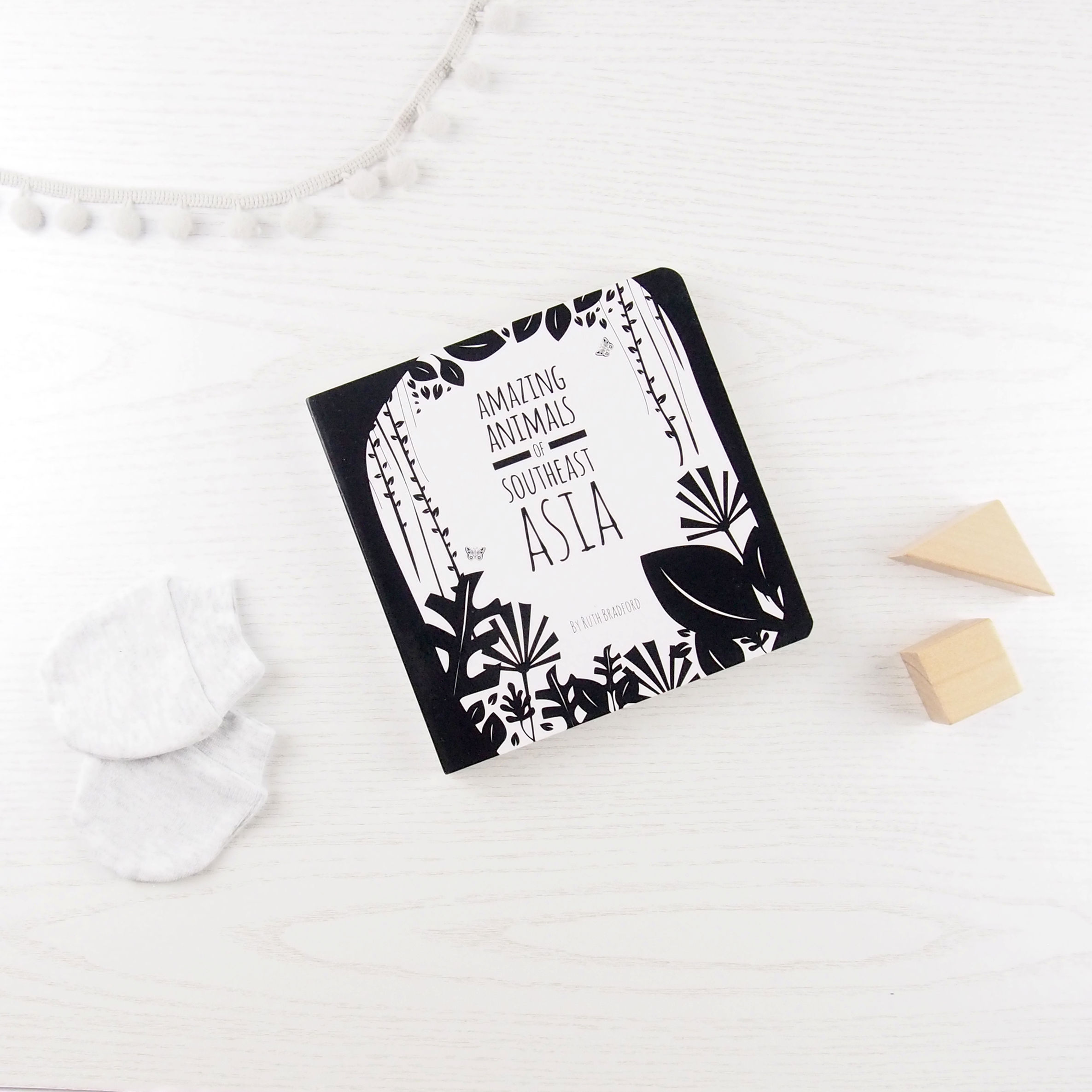black and white book project baby sensory book southeast Asia from Seb and I