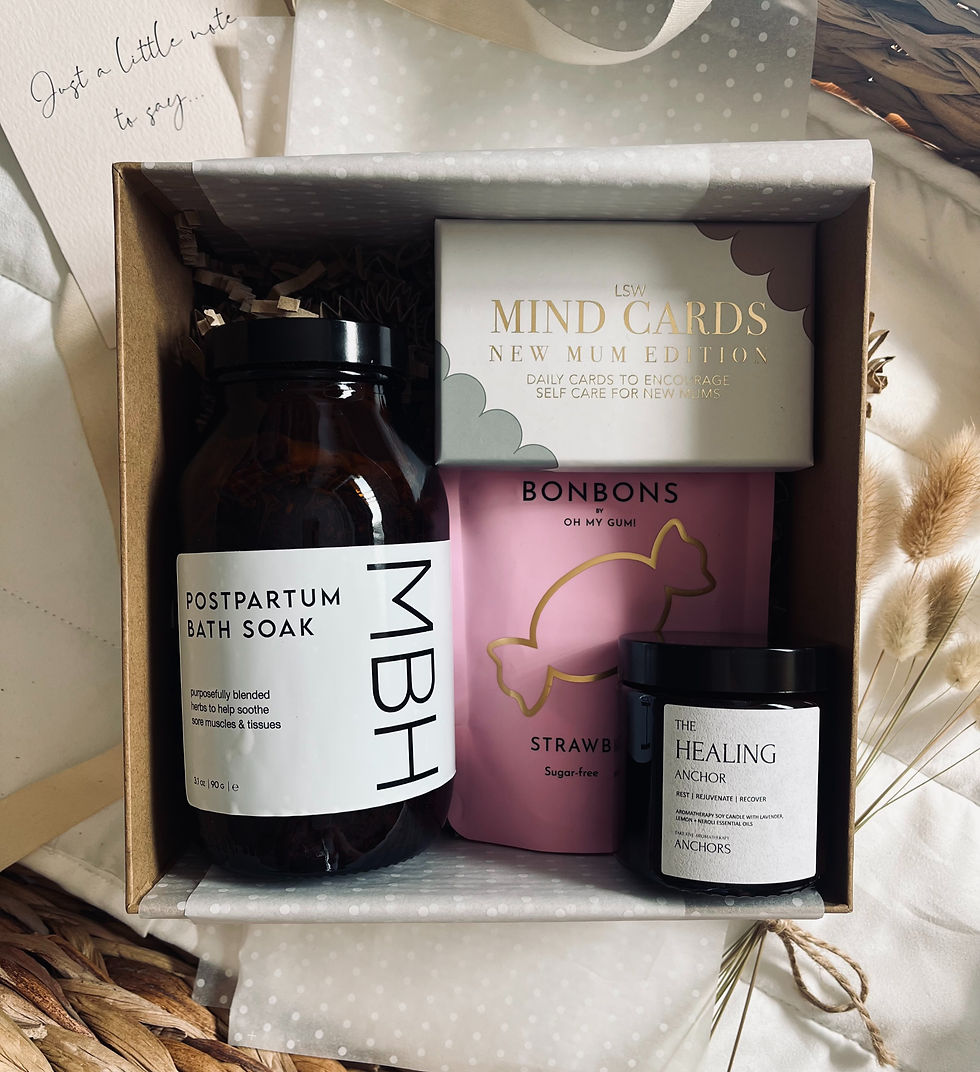 New beginnings postpartum care gift at Seb and I