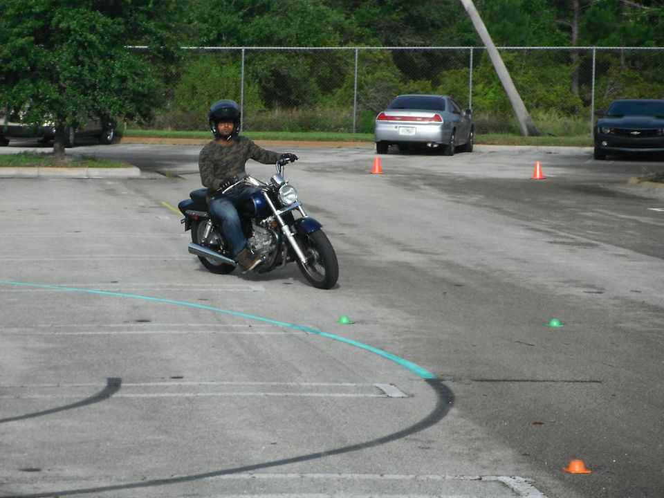 Nolli during the class for motorcycle safety