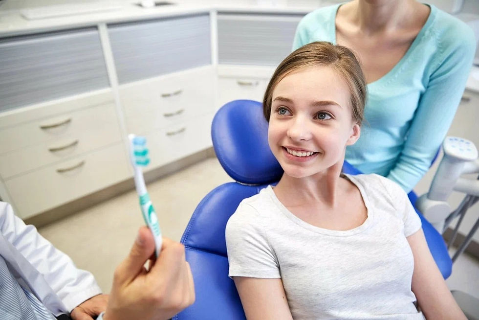 Child receiving gentle preventive dental checkup at a pediatric dental clinic in Richmond for healthy smile development