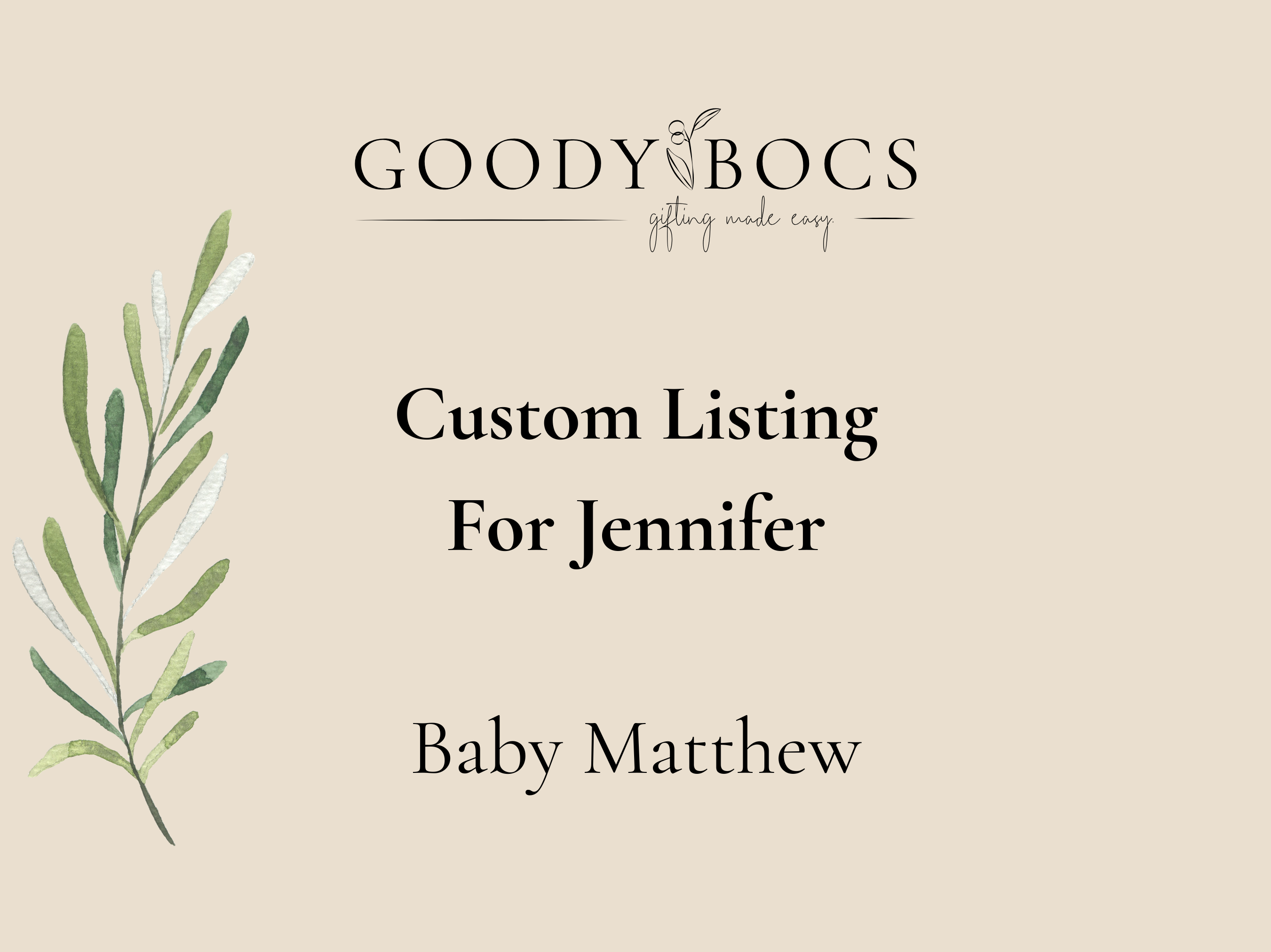 Custom Listing For Jennife