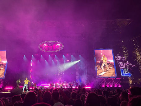 Post Malone on stage during Kaunas 2025 concert at Darius and Girenas Stadium