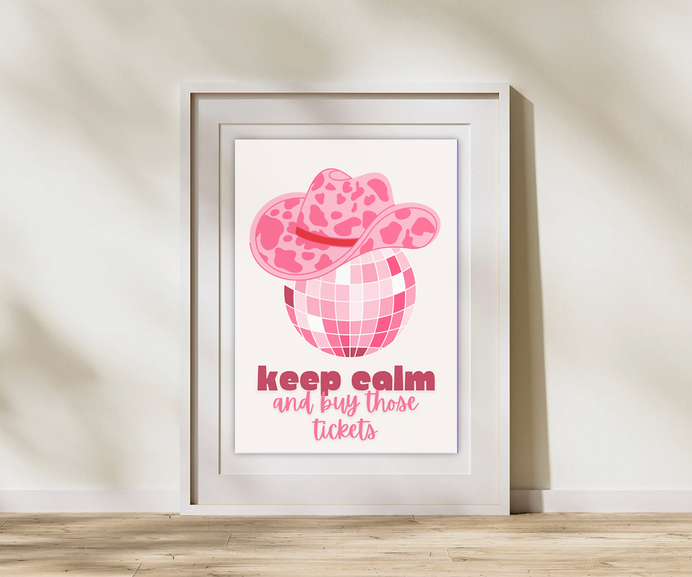 Framed concert-inspired poster