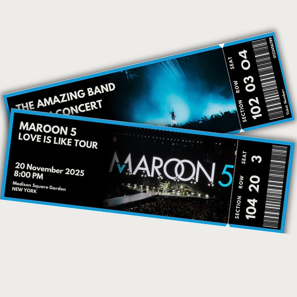 Concert tickets laid out on a table — perfect gift idea for music and concert lovers.