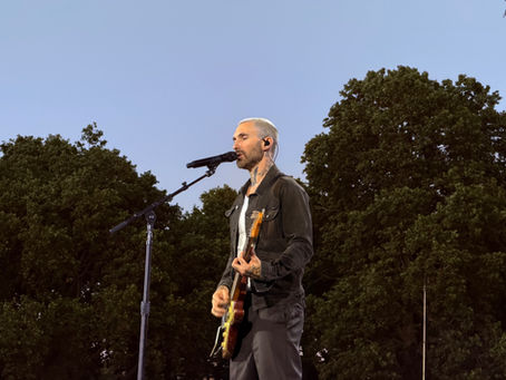 Adam Levine performing live with Maroon 5 on the Great Oak Stage at BST Hyde Park 2026 in London