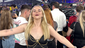 Woman wearing a DIY Dua Lipa-inspired outfit after the concert