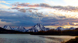 Sunset over the Tetons